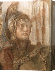 Cleopatra Testing Poisons on Condemned Prisoners Canvas Paintings - The Banquet of Cleopatra [detail #1] by Giovanni Battista Tiepolo